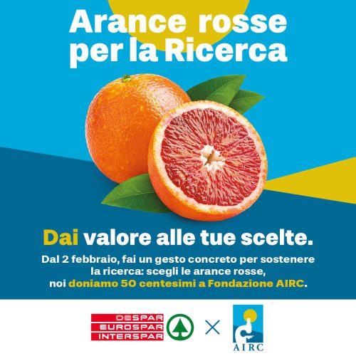 Despar Italia al fianco di Fondazione AIRC nell’iniziativa “Arance rosse per la Ricerca” per sostenere la lotta contro il cancro