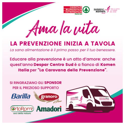 TORNA LA CAROVANA DELLA PREVENZIONE: MAIORA PER IL TERZO ANNO AL FIANCO DI KOMEN ITALIA